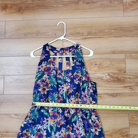 G:21 women flowy dress floral pattern size Large Asymmetrical Dress L - Picture 12 of 13